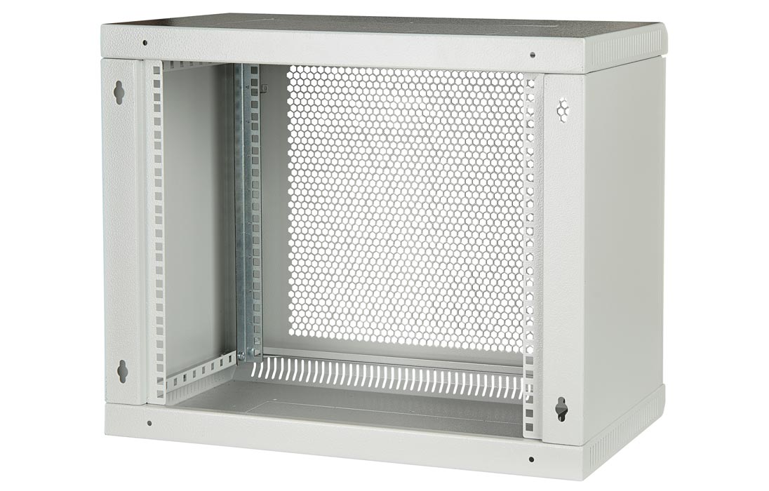 Шкаф телекоммуникационный настенный разборный 19”,6U(600x450), ШТ-НСр-6U-600-450-П дверь перфорированная ССД