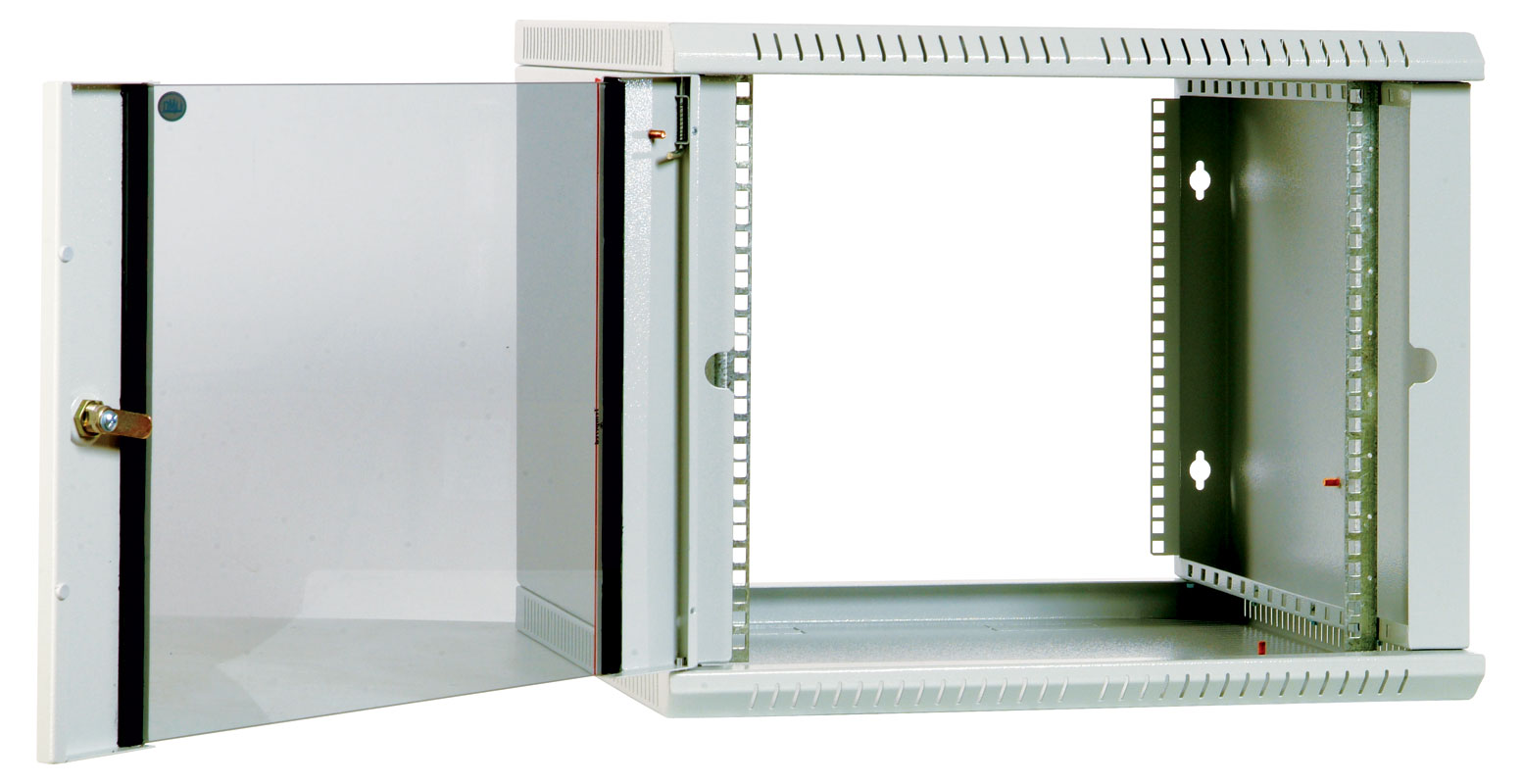 Шкаф телекоммуникационный настенный 12U разборный (600x520) дверь стекло