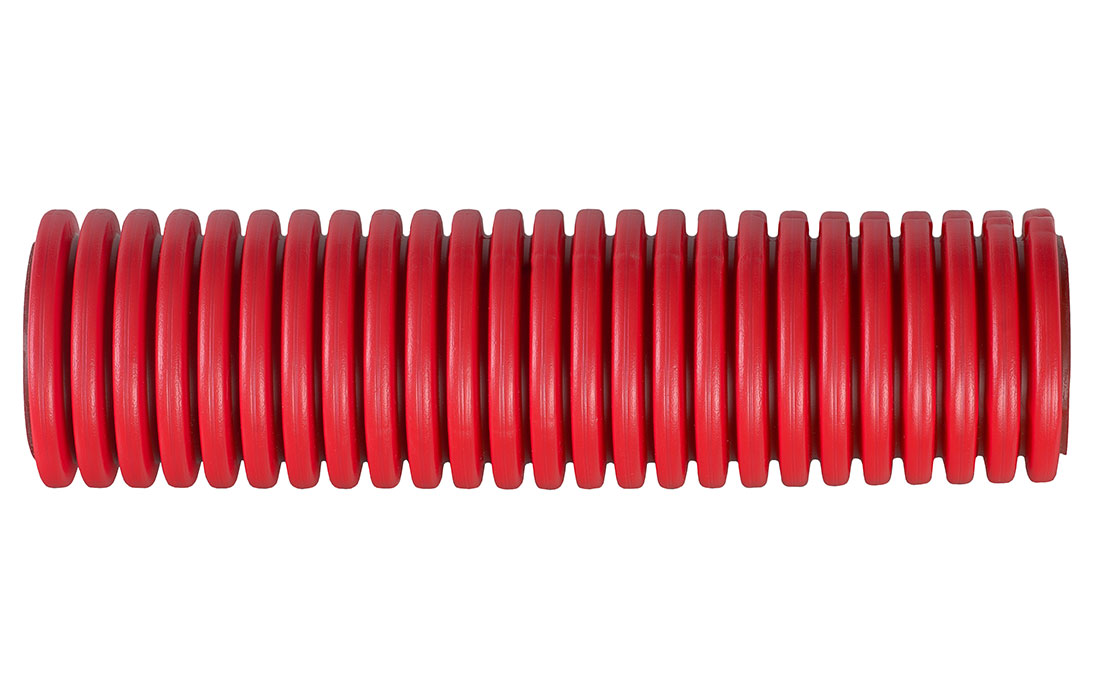 PR15.0075 Труба гофрированная двустенная ПНД жесткая тип 750 (SN16) красная д110 6м (36м/уп) Промрукав