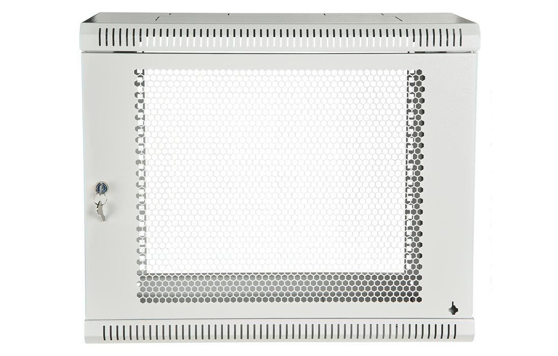 Шкаф телекоммуникационный настенный разборный 19”,9U(600x350), ШТ-НСр-9U-600-350-П дверь перфорированная ССД