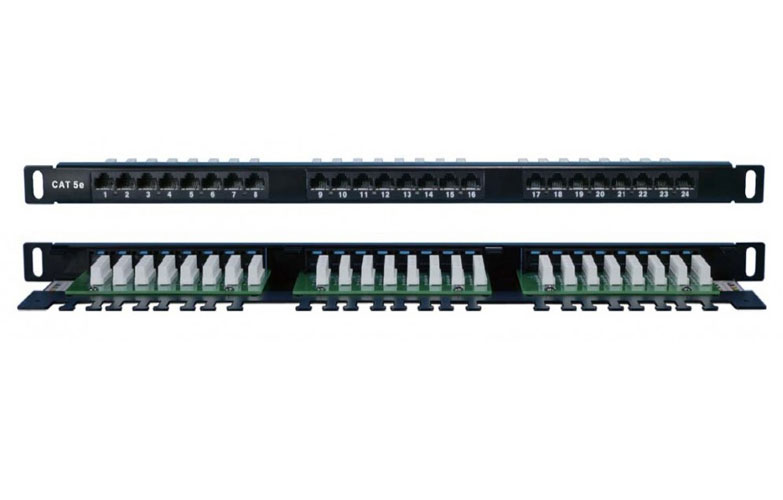 244076 Hyperline PPHD-19-24-8P8C-C5E-110D Патч-панель высокой плотности 19", 0.5U, 24 порта RJ-45, категория 5E, Dual IDC