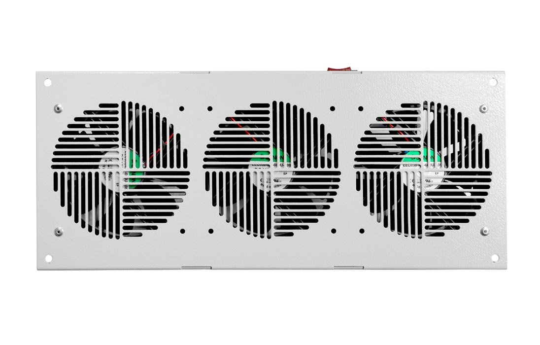 Вентиляторный модуль потолочный, 3 вентилятора с термодатчиком без шнура питания 35С ВМ-3П 48В ССД