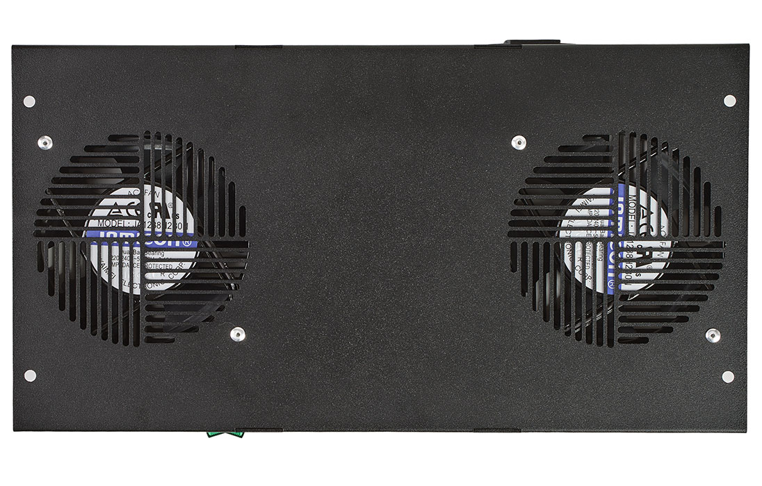 Вентиляторный модуль потолочный , 2 вентилятора с термореле ВМ-2-Т-Ч черный ССД