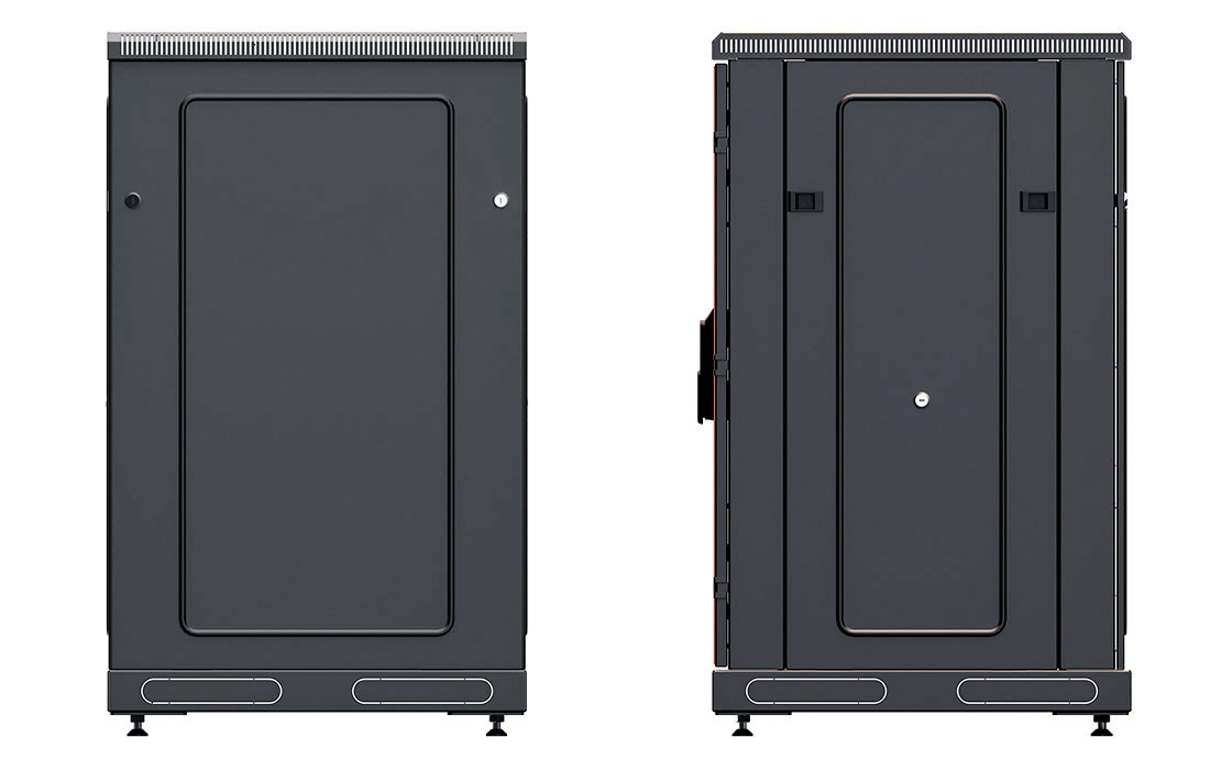 Шкаф телекоммуникационный напольный 19",18U(600x1000), ШТ-НП-М-18U-600-1000-П-Ч, передняя дверь перфорация, черный ССД
