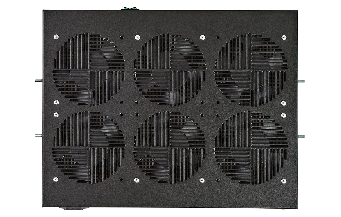 Вентиляторный модуль , 6 вентилятора с термодатчиком 35С ВМ-6-19"-Ч черный ССД