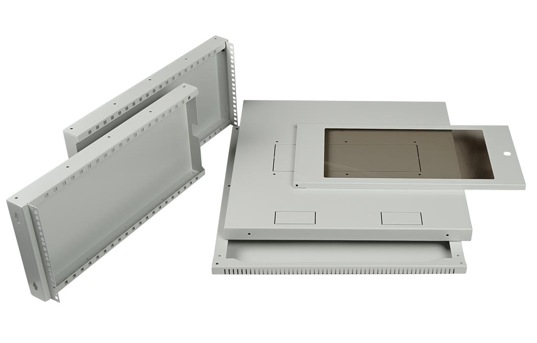 Шкаф телекоммуникационный настенный разборный со съемными боковыми стенками 19”,18U(600x450), ШТ-НСрМ-18U-600-450-М дверь металл ССД