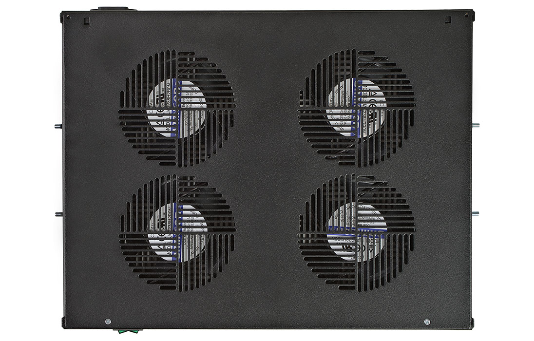 Вентиляторный модуль , 4 вентилятора с термодатчиком 35С ВМ-4-19"-Ч чёрный ССД