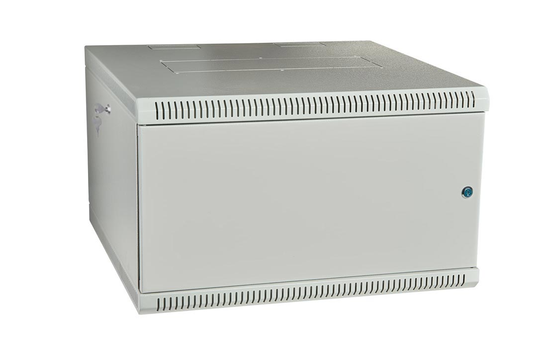 Шкаф телекоммуникационный настенный разборный со съемными боковыми стенками 19”,18U(600x450), ШТ-НСрМ-18U-600-450-М дверь металл ССД