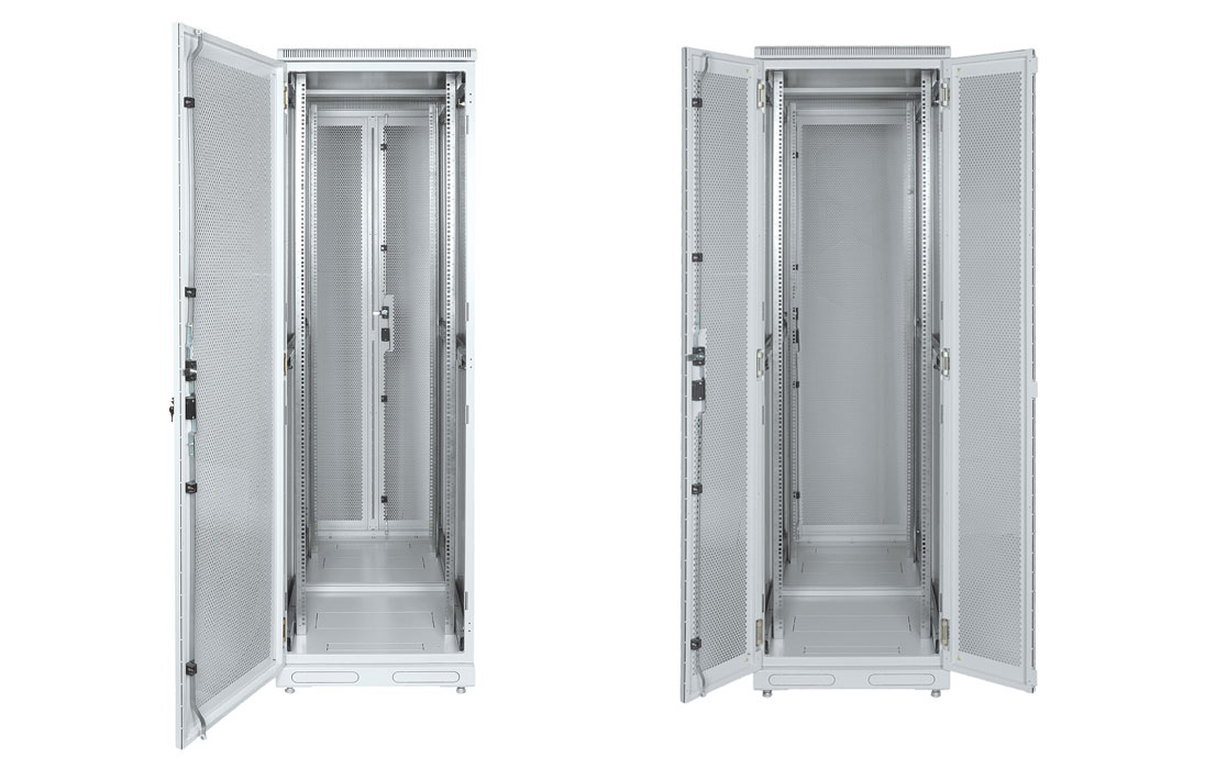 Шкаф телекоммуникационный напольный серверный 19",42U(600x1000) , ШТ-НП-С-42U-600-1000-П2П передняя дверь перфорипрованная,задняя перф.двойная. ССД